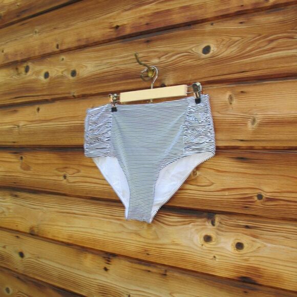 Sea Level Black White High Waist Bikini Bottoms 16 - Picture 4 of 11